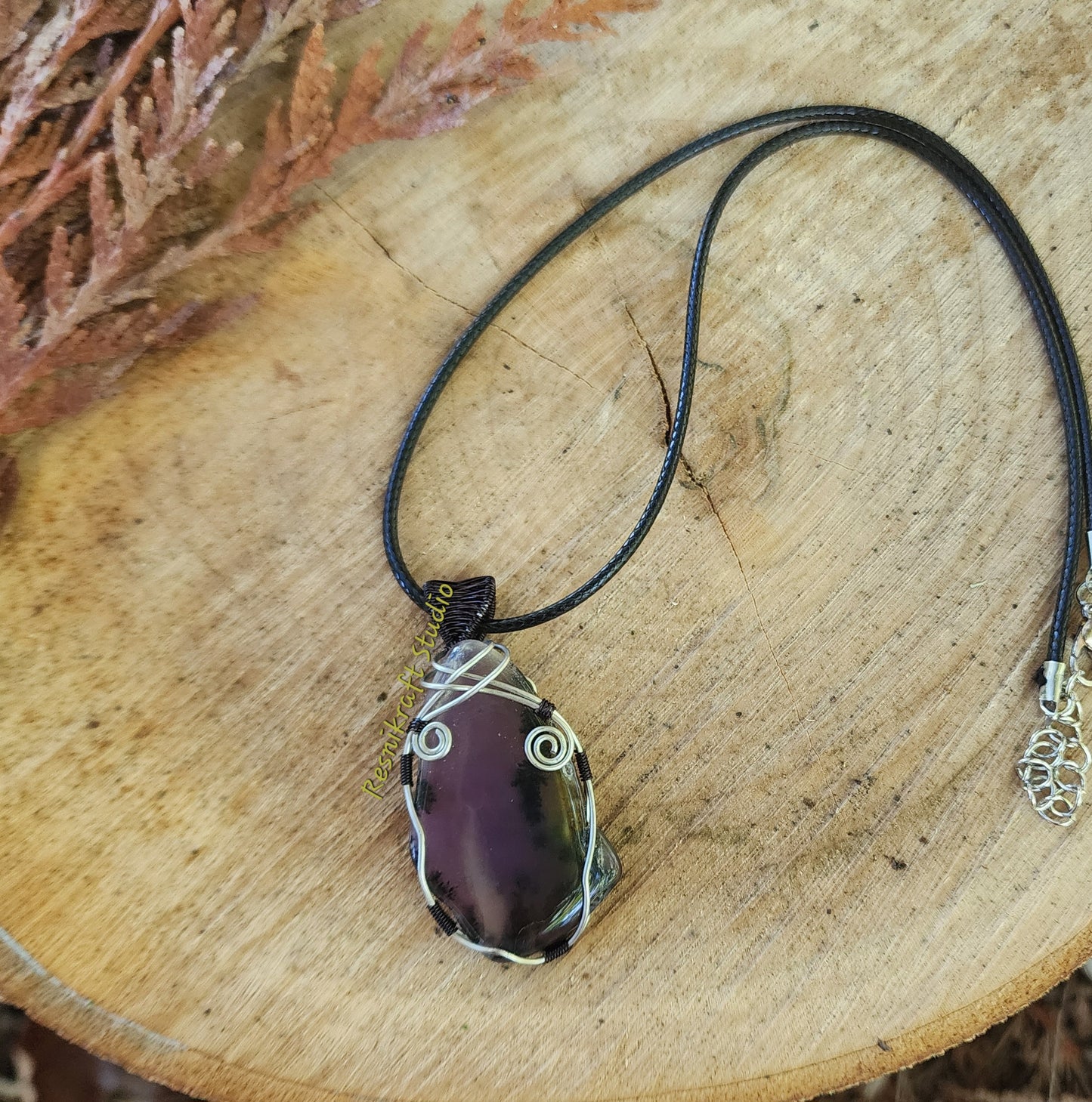 Wire Wrapped Amethyst Sage Chalcedony 2