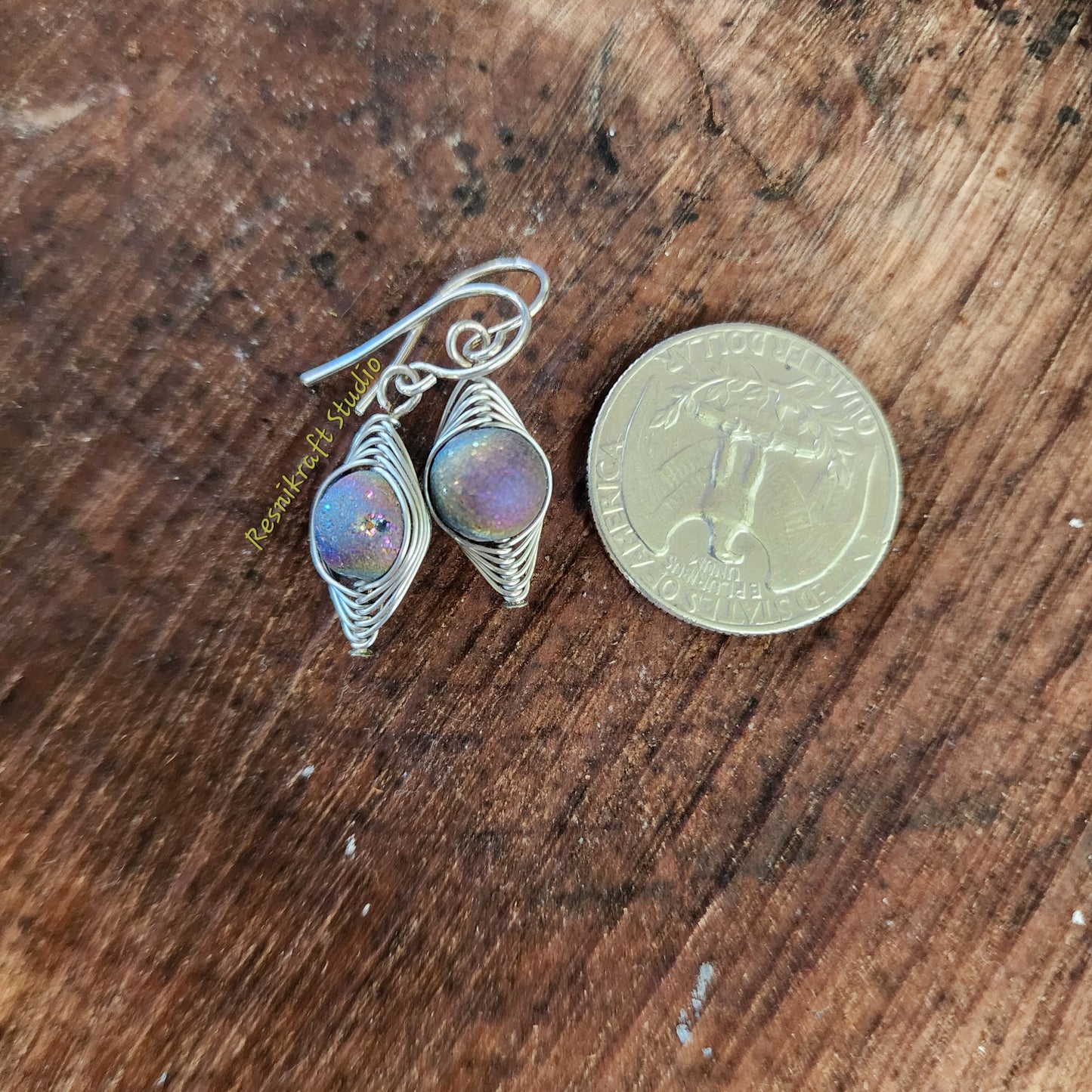 Herringboned Stone Earrings