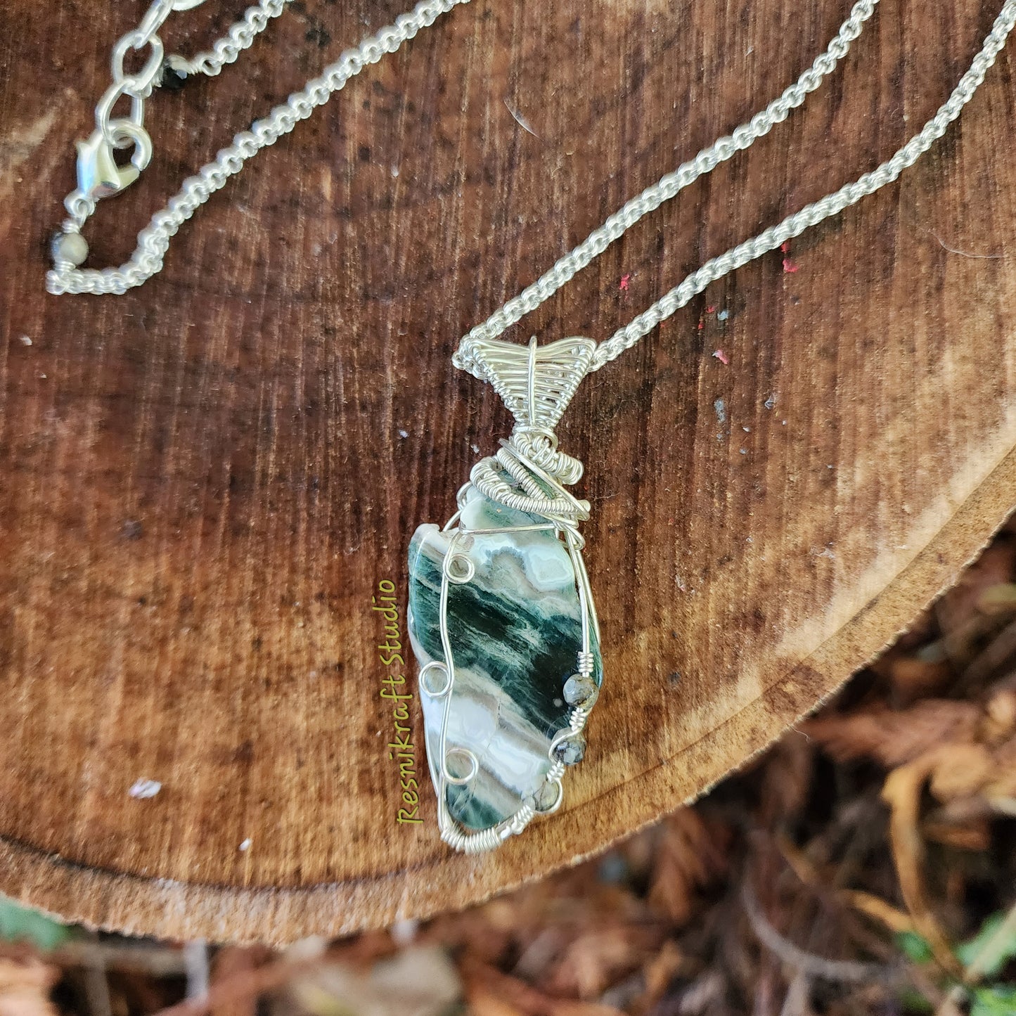 Wire Wrapped Ocean Jasper 2
