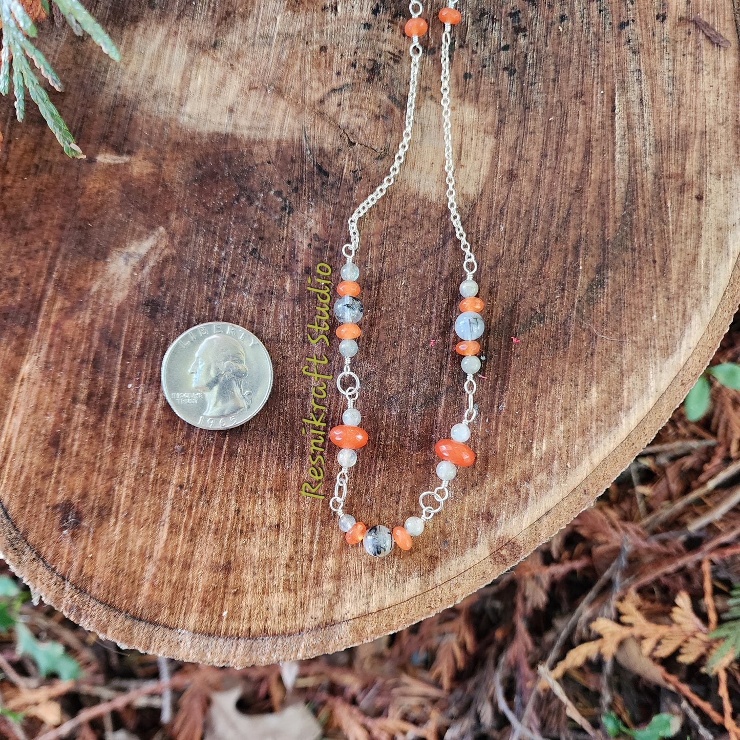 Stone and Chain Necklace 1