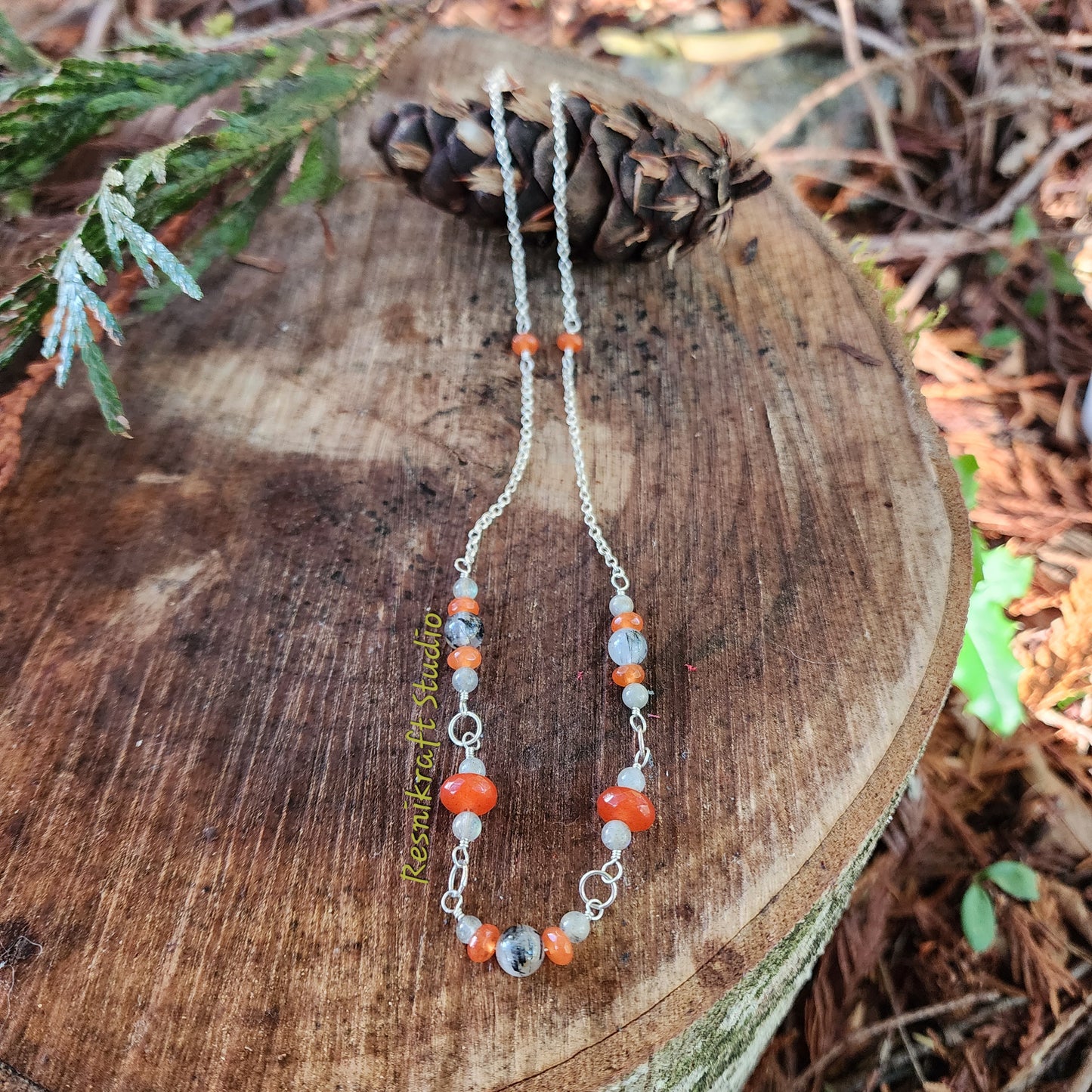 Stone and Chain Necklace 1