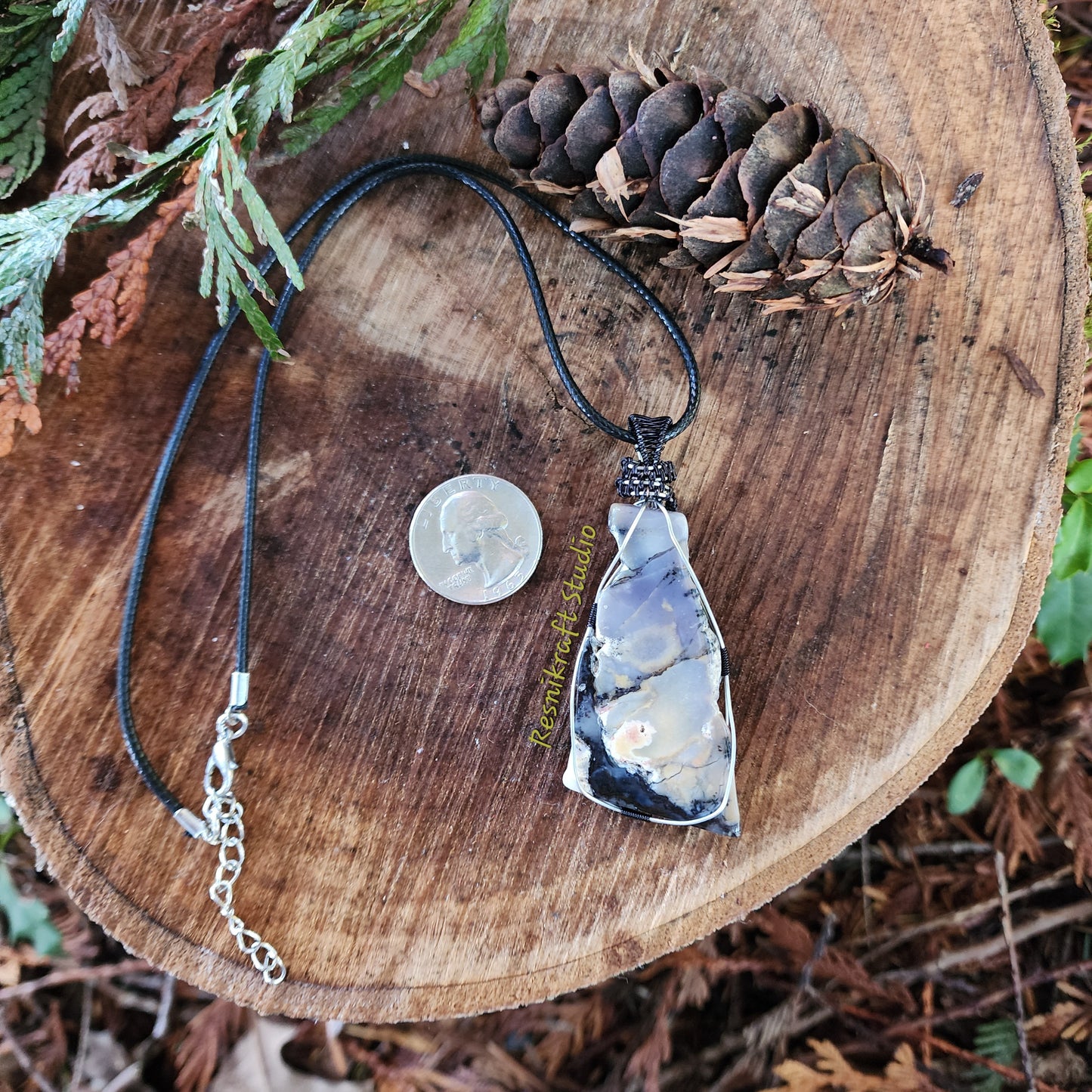 Wire Wrapped Amethyst Sage Chalcedony 1