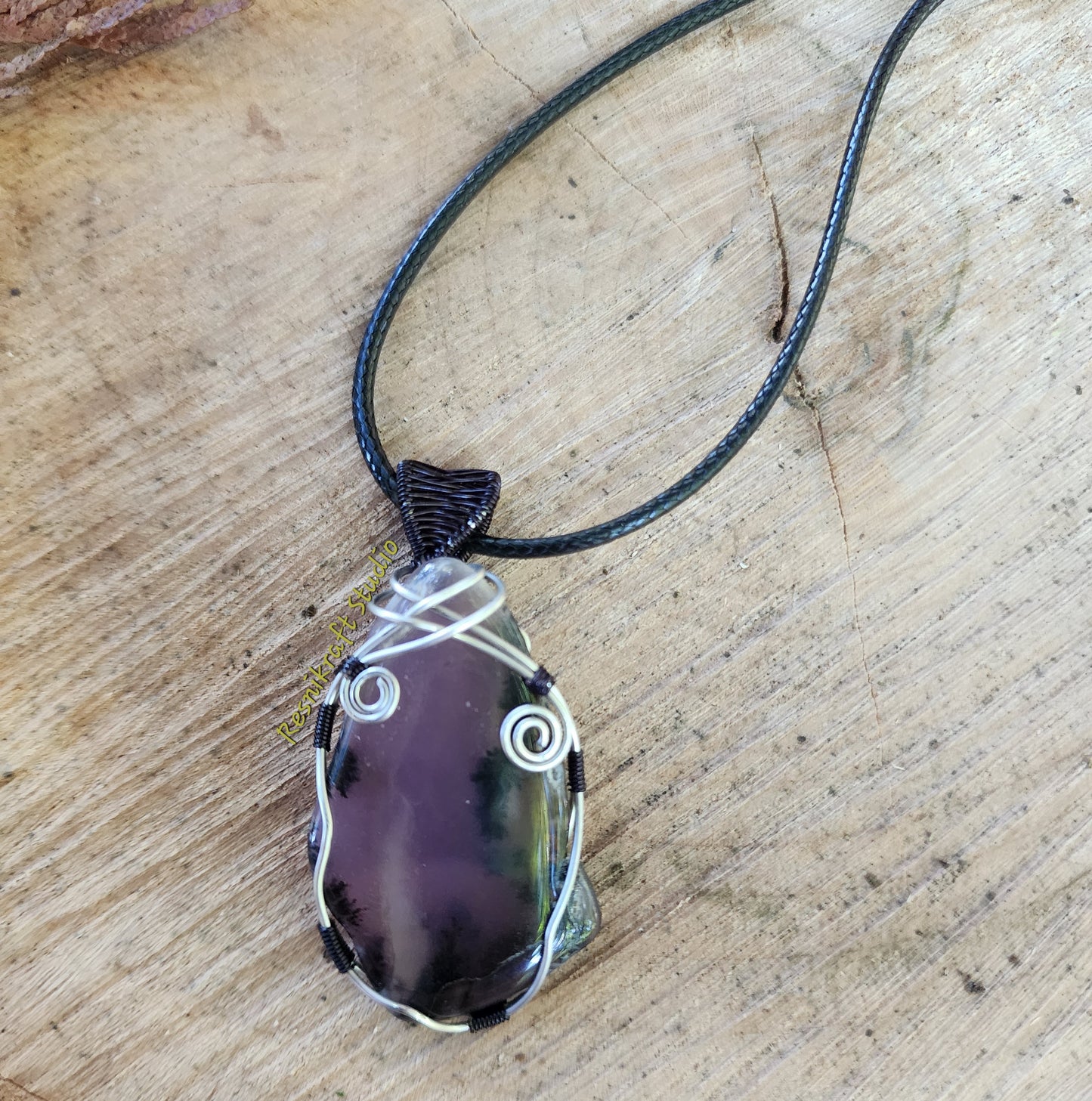 Wire Wrapped Amethyst Sage Chalcedony 2