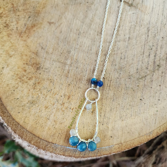 Hammered Stone Drop Necklace