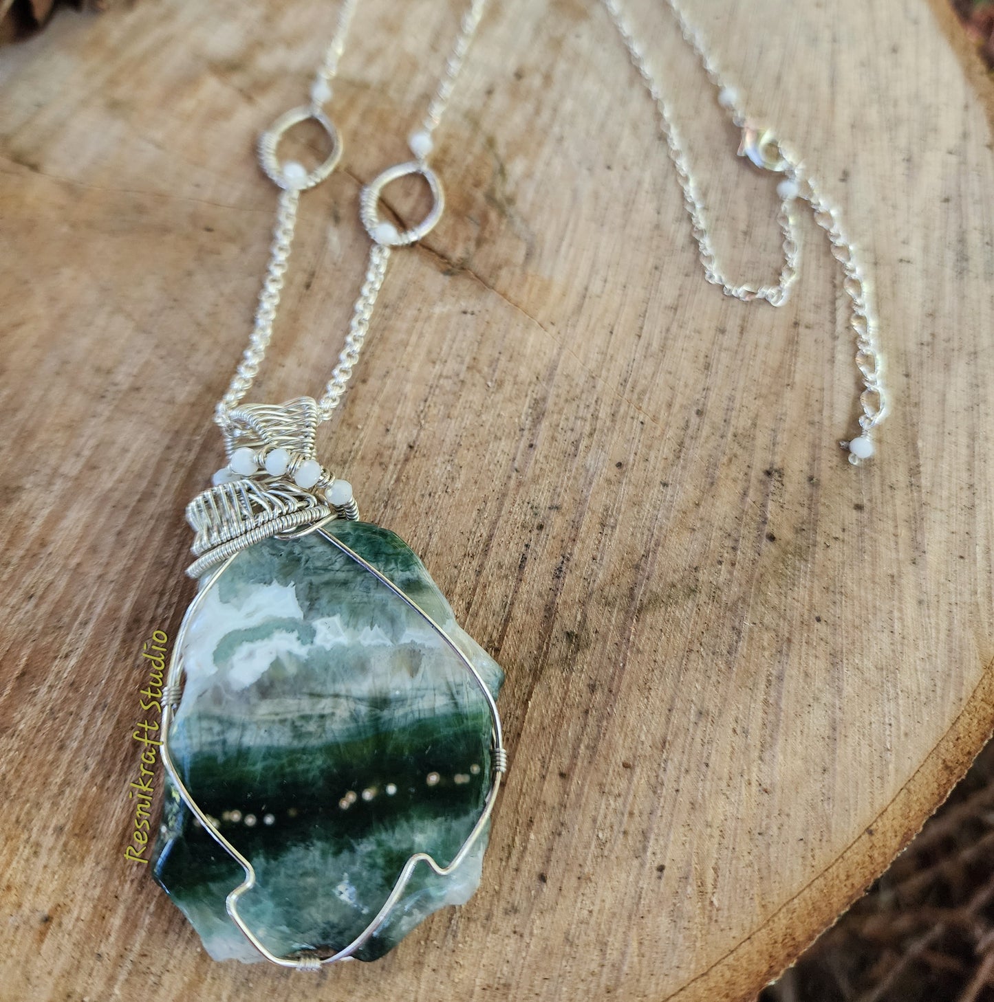 Wire Wrapped Ocean Jasper 1