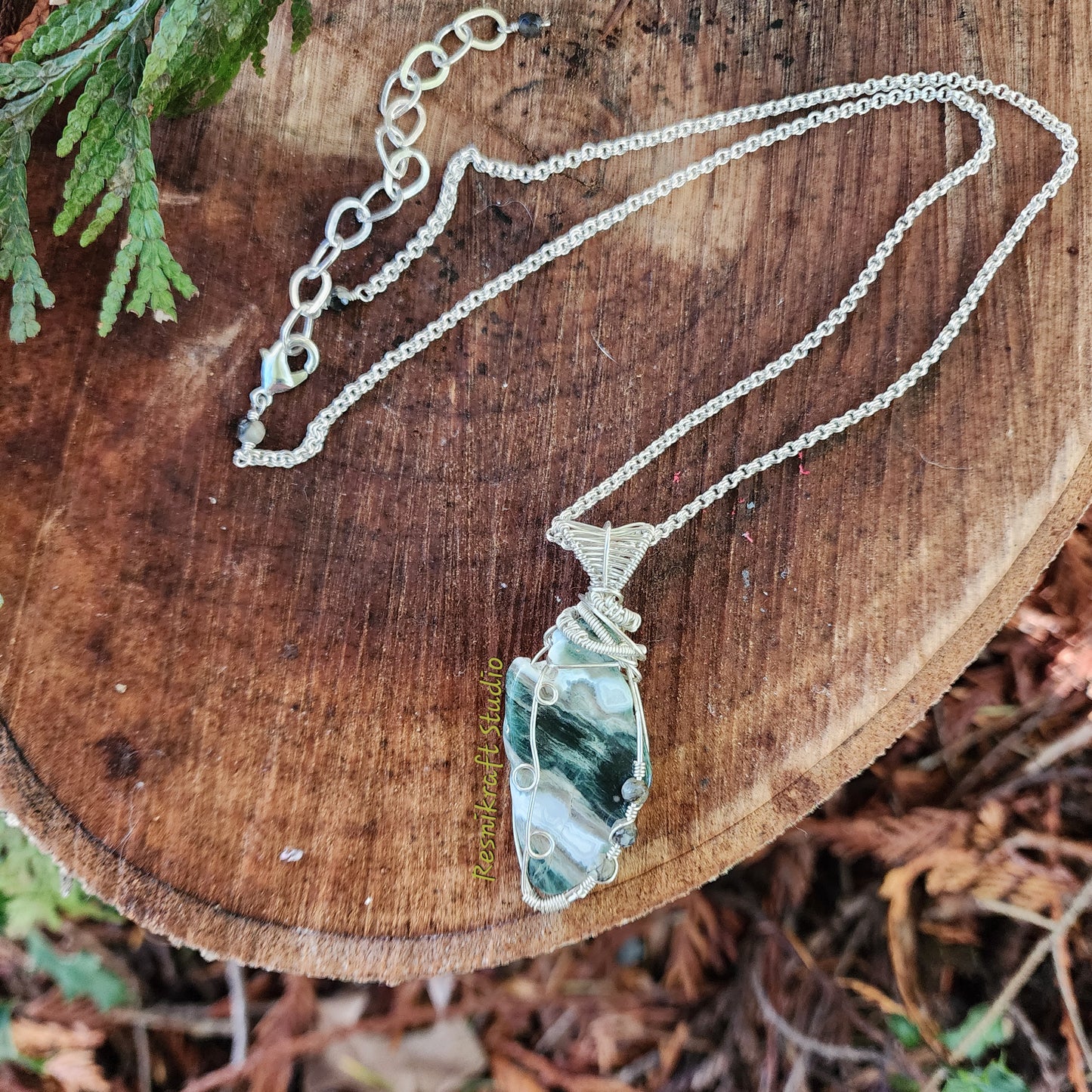 Wire Wrapped Ocean Jasper 2