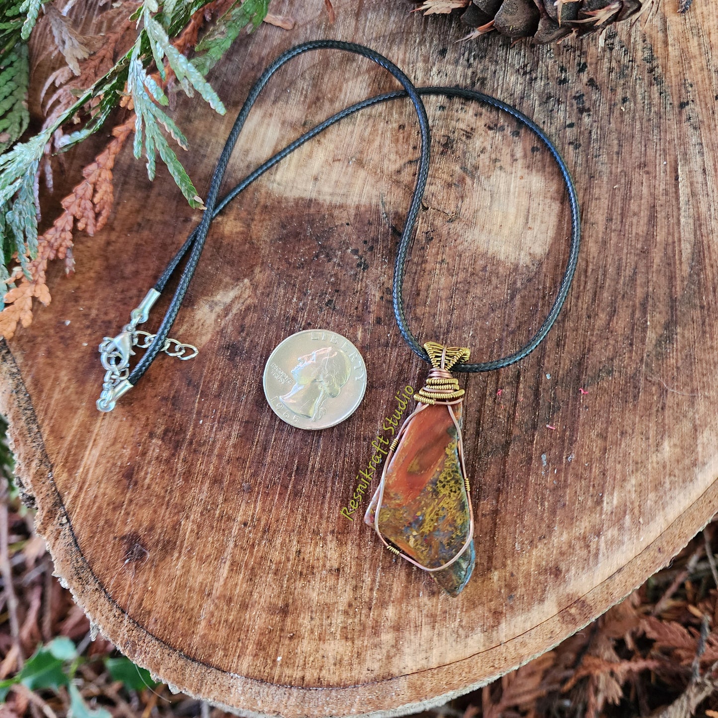 Wire Wrapped Petrified Wood 1